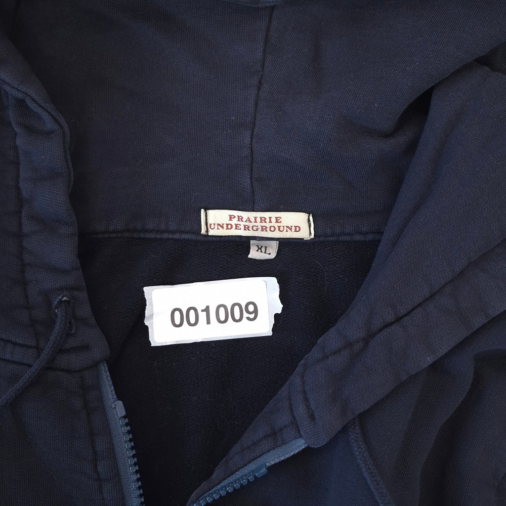 Prairie Underground Hoodie Navy Blue XL Organic Cotton Zip Up Boho VTG Coat - Picture 11 of 11
